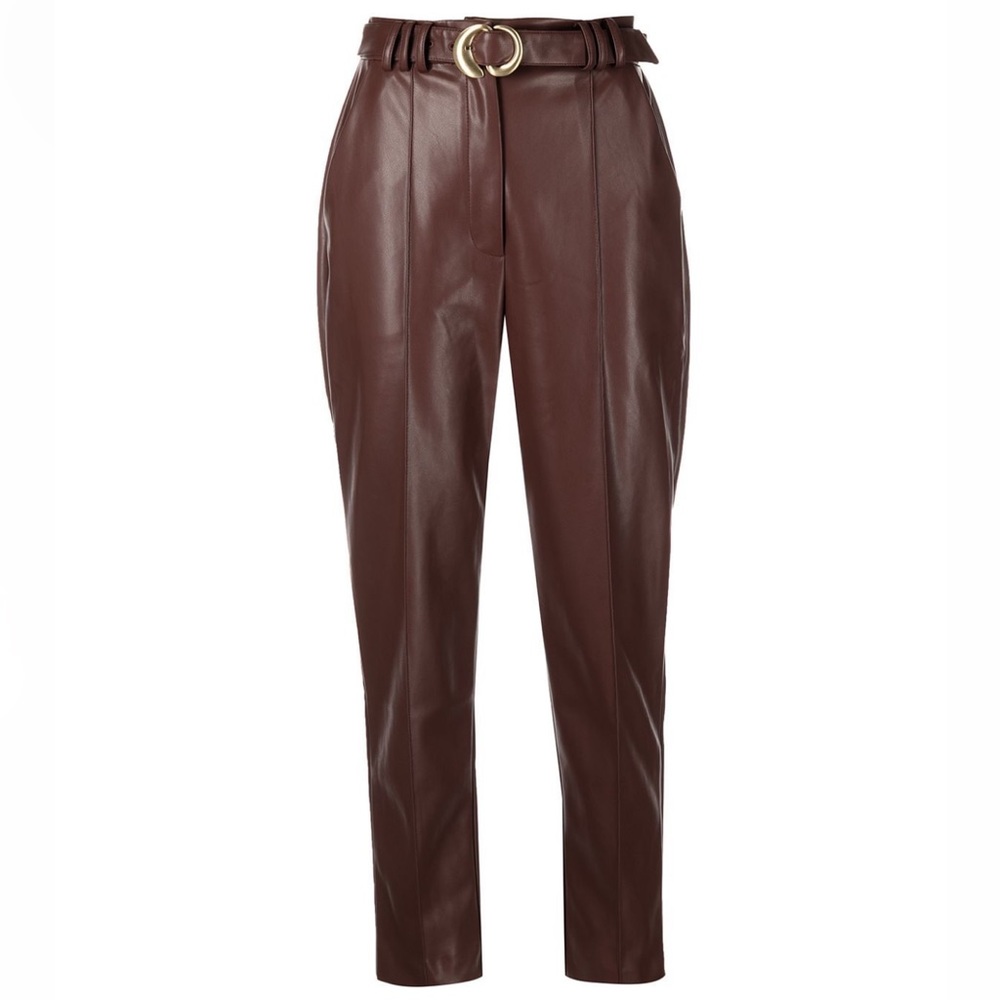 Jonathan Simkhai Pauline Faux Leather Ankle-Crop Trousers
